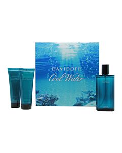 Davidoff Cool Water Gift Set 125ml EDT + 75ml Aftershave Balm + 75ml Shower Gel | Maznun Fashion