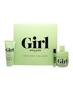 Rochas Girl Gift Set 100ml EDT + 7.5ml EDT + 100ml Body Lotion | Maznun Fashion