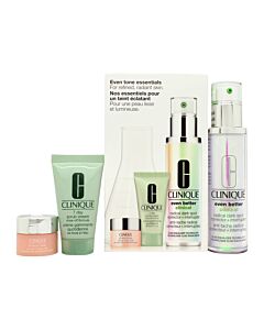 Clinique Even Tone Essentials Gift Set 50ml Even Better Clinical Radical Dark Spot Corrector + Interrupter + 30ml 7 Day Scrub Cream + 5ml All About Eyes | Maznun Fashion