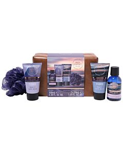 The Kind Edit Co. Skin Expert Travellers Bag Gift Set 100ml Body Wash + 50ml Body Lotion + 50ml Face Scrub + Shower Flower + Bag | Maznun Fashion