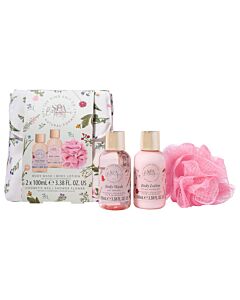 The Kind Edit Co. Spa Botanique Mini Shower Gift Set 100ml Body Wash + 100ml Body Lotion + Shower Flower + Bag | Maznun Fashion