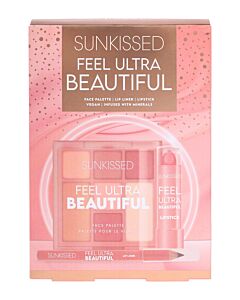Sunkissed Feel Ultra Beautiful Gift Set Face Palette + Lip Liner + Lipstick | Maznun Fashion