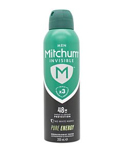 Mitchum Invisible 48hr Pure Energy Antiperspirant Deodorant Spray 200ml | Maznun Fashion