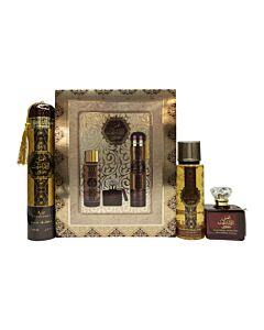 Ard Al Zaafaran Shams Al Emarat Khususi Gift Set 100ml EDP + 250ml Body Mist + 300ml Air Freshener | Maznun Fashion