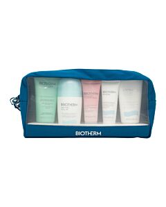 Biotherm Aquasource Routine Pouch Set Deodorant Roll-On 75ml + Cleanser 50ml +  Hand cream 20ml + Body lotion 50ml + Face cream 20ml | Maznun Fashion
