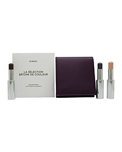 Byredo Dark Plum Colour Stick Gift Set 3g Solar Flare + 3g Flower Play + 3g Kumato + Leather Pouch | Maznun Fashion