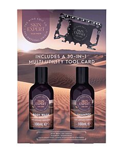 The Kind Edit Co. Skin Expert Multi Utility Tool Gift Set 100ml Body Wash + 100ml Shampoo + 1x 30-In-1 Multi Utility Tool Card | Maznun Fashion