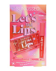 Sunkissed Let's Talk Lips Gift Set 0.8g Lip Pencil + 3.2ml Lip Gloss + 1x Lip Palette + 1x Lip Brush | Maznun Fashion