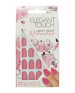 Elegant Touch Oval 24 False Nails with Glue - Sweet Heart Romance | Maznun Fashion