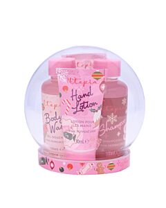 The Kind Edit Co Utopia Festive Globe Gift Set 100ml Body Wash + 100ml Shampoo + 30ml Hand Lotion + 30ml Body Scrub | Maznun Fashion
