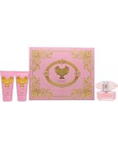 Versace Bright Crystal Gift Set 50ml EDT + 50ml Shower Gel + 50ml Body Lotion-K14826 | Maznun Fashion