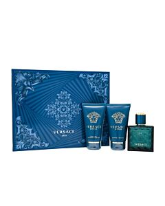 Versace Eros Gift Set 50ml EDT + 50ml Aftershave Balm + 50ml Shower Gel-Q291106 | Maznun Fashion