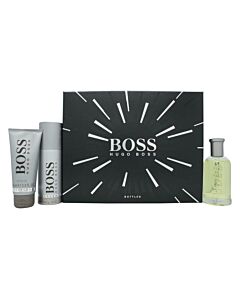 Hugo Boss Boss Bottled Gift Set 100ml EDT + 100ml Shower Gel + 150ml Deodorant Spray-O63386 | Maznun Fashion