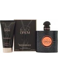 Yves Saint Laurent Black Opium Gift Set 50ml EDP + 50ml Body Lotion-W033828 | Maznun Fashion
