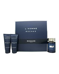 Rochas L'Homme Rochas Gift Set 100ml EDT + 100ml Shower Gel + 100ml Body Lotion-C563594 | Maznun Fashion