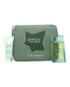 Lolita Lempicka Green Lover Gift Set 100ml EDT + 75ml Aftershave Balm + Pouch-N747884 | Maznun Fashion