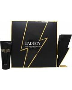 Carolina Herrera Bad Boy Gift Set 100ml EDT + 100ml Shower Gel-Q894029 | Maznun Fashion