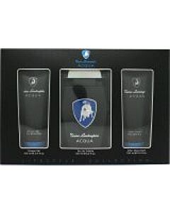 Lamborghini Acqua Gift Set 125ml EDT + 100ml Shower Gel + 100ml Aftershave Balm-T589260 | Maznun Fashion