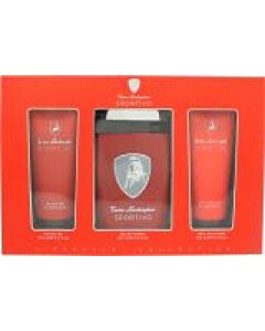 Lamborghini Sportivo Gift Set 125ml EDT Spray + 100ml Shower Gel + 100ml Aftershave Balm-B656364 | Maznun Fashion