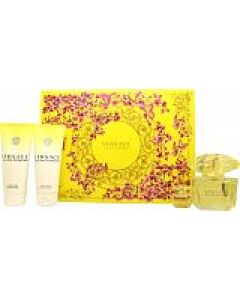 Versace Yellow Diamond Gift Set 90ml EDT + 100ml Body Lotion + 100ml Shower Gel + 5ml EDT-P167224 | Maznun Fashion