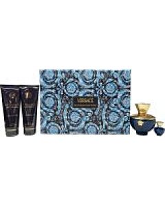 Versace Pour Femme Dylan Blue Gift Set 100ml EDP + 5ml EDP + 100ml Shower Gel + 100ml Body Lotion-P077221 | Maznun Fashion