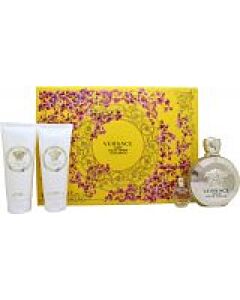 Versace Eros pour Femme Gift Set 100ml EDP + 5ml EDP + 100ml Body Lotion + 100ml Shower Gel-V301632 | Maznun Fashion