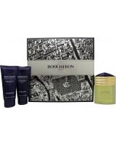 Boucheron Pour Homme Gift Set 100ml EDP + 100ml Aftershave Balm + 100ml Shower Gel-W953320 | Maznun Fashion