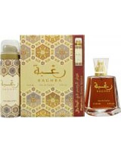 Lattafa Perfumes Raghba Gift Set 100ml EDP + 50ml Deodorant Spray-P195230 | Maznun Fashion