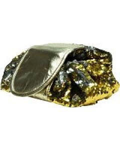 Bags Unlimited Sequin Make Up Bag - Gold-F510751 | Maznun Fashion