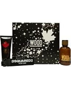DSquared2 Wood For Him Gift Set 100ml EDT + 100ml Shower Gel + Key Ring-Z215430 | Maznun Fashion