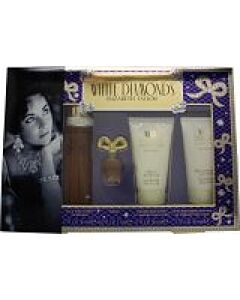 Elizabeth Taylor White Diamonds Gift Set 50ml EDT + 50ml Body Lotion + 50ml Body Wash + 10ml EDT-P891230 | Maznun Fashion