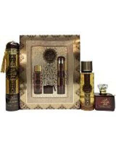 Ard Al Zaafaran Shams Al Emarat Khususi Gift Set 100ml EDP + 250ml Body Mist + 300ml Air Freshener-V101949 | Maznun Fashion
