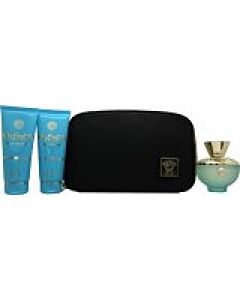 Versace Pour Femme Dylan Turquoise Gift Set 100ml EDT + 100ml Shower Gel + 100ml Body Gel+ Bag-B576321 | Maznun Fashion