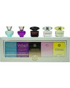 Versace Mini Set For Her Gift Set 5ml Dylan Turquoise EDP + 5ml Dylan Purple EDP + 5ml Crystal Noir EDT + 5ml Bright Crystal EDP + 5ml Yellow Diamond EDT-B296481 | Maznun Fashion