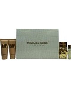 Michael Kors Pour Femme Gift Set 100ml EDP + 100ml Body Lotion + 100ml Shower Gel + 10ml EDP-D2096112 | Maznun Fashion