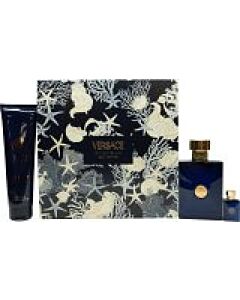 Versace Pour Homme Dylan Blue Gift Set 100ml EDT + 150ml Shower Gel + 5ml EDT-D8536112 | Maznun Fashion