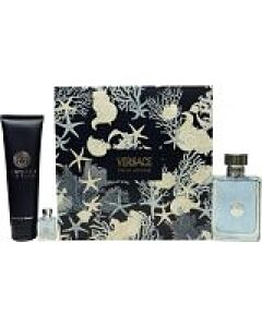 Versace Pour Homme Gift Set 100ml EDT + 150ml Bath and Shower Gel + 5ml EDT-D9876113 | Maznun Fashion
