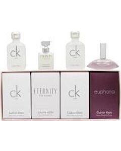 Calvin Klein Ladies Mini Set Gift Set: 2 x CK One EDT 10ml + Eternity 5ml + Euphoria 4ml-L526646 | Maznun Fashion