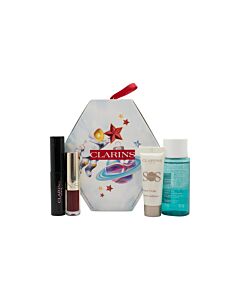 Clarins Make up Essentials Gift Set - Lip Comfort Oil 1.4ml + Clarins SOS Primer White 10ml +  Clarins Wonder Perfect Mascara  01 Black 3ml + Clarins Instant Eye Make-up Remover 30ml-P235233