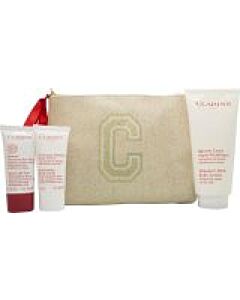 Clarins Body Care Essentials Gift Set 200ml Body Lotion + 30ml Body Scrub + 30ml Hand & Nail Treatment Balm-V941934 | Maznun Fashion