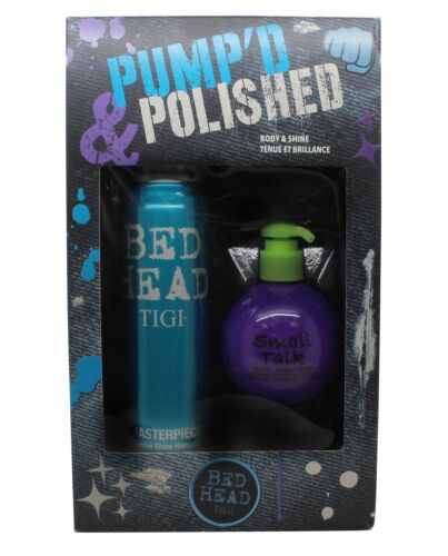 Tigi Bed Head Pumped & Polished Gift Set 340ml Hair Spray + 200ml Heat Protectant-D255378