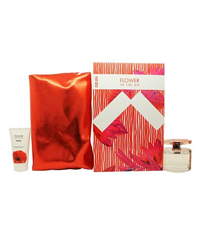 Kenzo Flower In The Air Gift Set 100ml EDP Spray + 50ml Body Milk + Bag-E211335