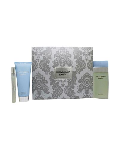 Dolce & Gabbana Light Blue Gift Set 100ml EDT + 100ml Body Lotion + 10ml EDT-I594744