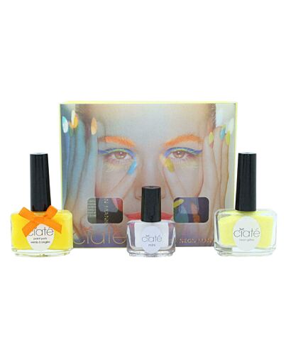 Ciaté Corrupted Neon Manicure Gift Set 13.5ml Neon Orange Nail Polish + 10g Neon Glitter + 5ml Black Light Top Coat-J89081
