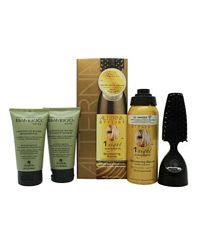 Alterna Stylist Gift Set 90ml 1 Night Highlights in Shimmering Blond + 40ml Bamboo Shine Conditioner + 40ml Bamboo Shine Shampoo-M108428