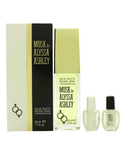Alyssa Ashley Musk Gift Set 50ml EDT + 5ml Musk Perfume Oil + 5ml White Musk Perfume Oil-Y220395