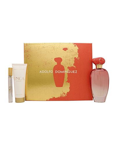 Adolfo Dominguez Unica Coral Gift Set 100ml EDT + 10ml EDT + 75ml Body Lotion-I813844