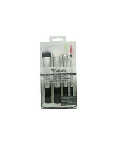 Real Techniques Prep + Prime Gift Set 4 Pieces (1 x Moisturising Ball 
1 x Moistrurising Brush
2 x Complexion Brushes)-A033886