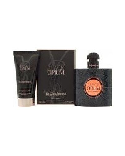 Yves Saint Laurent Black Opium Gift Set 50ml EDP + 50ml Body Lotion-W033828 | Maznun Fashion