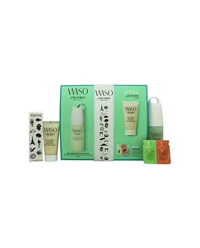 Shiseido Waso Gift Set 75ml Quick Matte Moisturiser + 30ml Soft & Cushy Polisher + Stickers-G225851